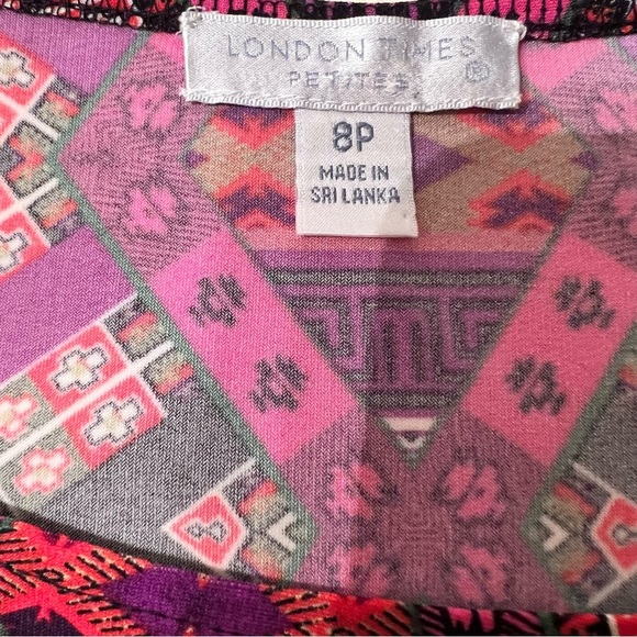 London Times Sheath Geometric Design Multicolored Dress Size 8P - Picture 7 of 8